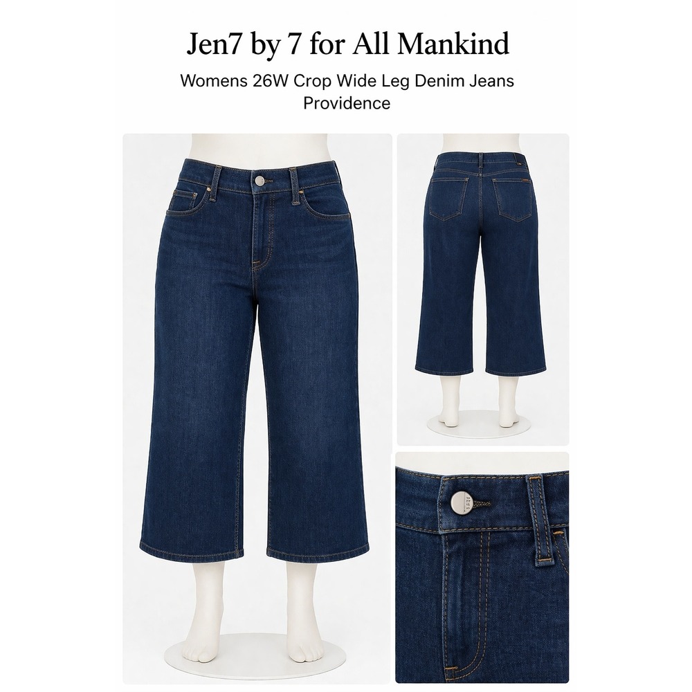 Jen7 by 7 For All Mankind Womens 26W Crop Wide Leg Denim Jeans Providence A37611